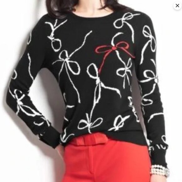 Ann Taylor "Ribbons & Bows" Crewneck Sweater - Picture 9 of 15